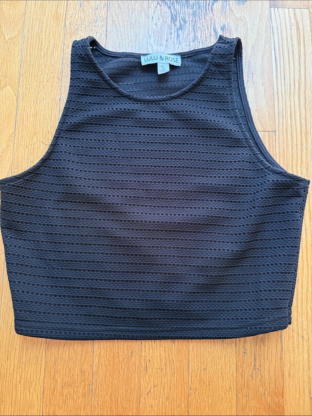 Black Textured Crop Tank